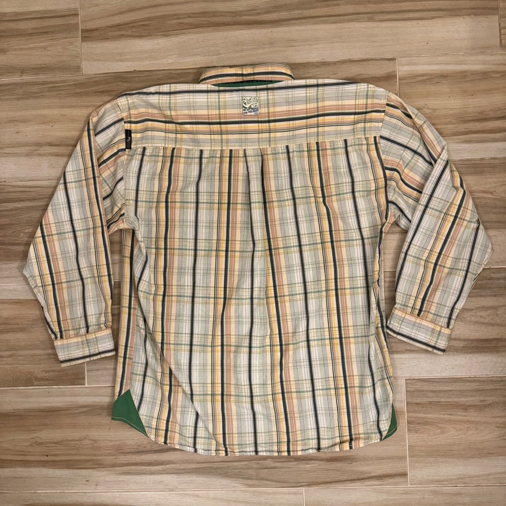 Vintage Akademiks Plaid Button Down Shirt Mens 2XL Green Yellow Y2K Streetwear - Picture 3 of 11